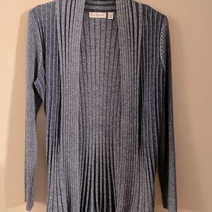 Kim Rogers pleated long sweater dolphin blue size M